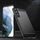 Kllëf telefoni karbon për Samsung Galaxy S23 Plus, TPU i butë e fleksibël, mbron mirë nga goditjet, i zi