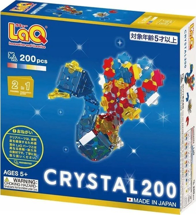 Set lodrash edukative LaQ Educational Blocks Crystal 200, 200 copa transparente, shumëngjyrëshe