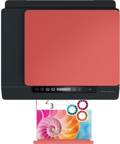 Printer HP Smart Tank 519, i bardhë/ i kuq