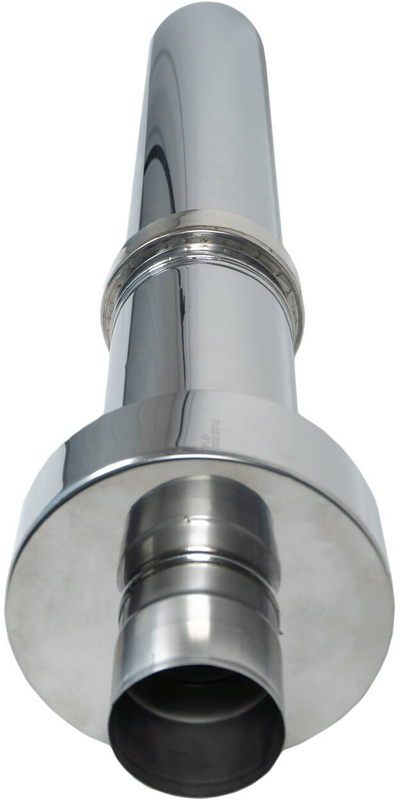 Përfundim vertikal oxhaku Spiroflex, inoks, 80/125 mm, argjend