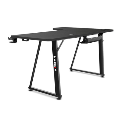 Tavolinë gaming Huzaro Hero 7.7, 160x60 cm, këndore, e zezë
