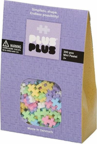 Lodër konstruktore Plus Plus Mini Pastel, 300 copë, shumëngjyrëshe