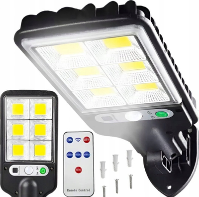 Lampë solare muri outdoor, me sensor lëvizjeje, IP65, e zezë