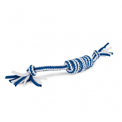 Играчка јажe за кучиња, 38 cm, бела и сина