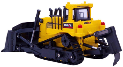 Model ndërtimi Huina Bulldozer Excavator, metal plastik, shkalla 1:50, e verdhë me të zezë