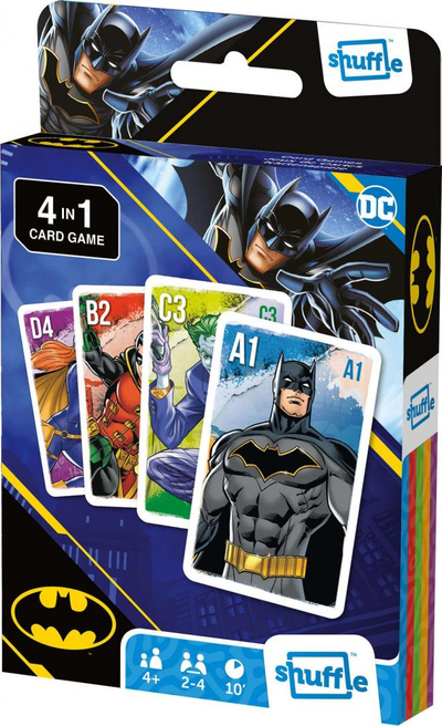 Lojë letra Shuffle Batman 4 in 1, për fëmijë 4+, shumëngjyrëshe