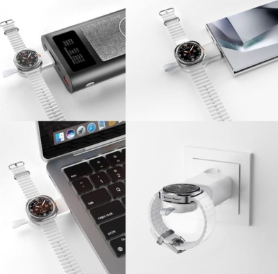 Станција за полнење 4smarts Qi2 Trident, 3 во 1, за Samsung Watch, црна
