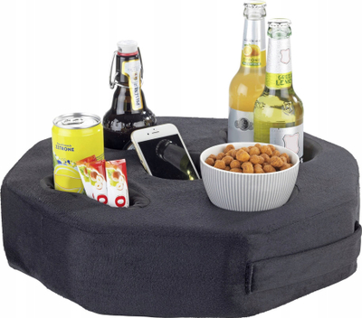 Tabaka divani Maximex Tray, jastëk shkumë që s’rrëshqet, 4 vende për gota, e zezë