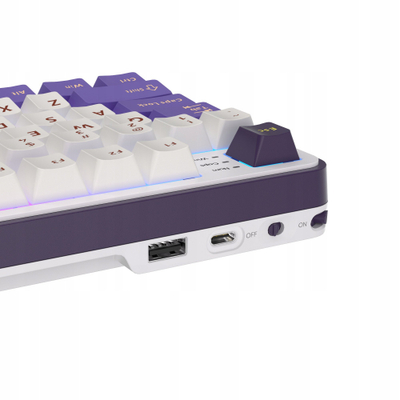 Бежична тастатура Royal Kludge RK S98, механичка 75%, RGB, бело виолетова
