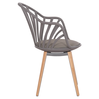 Karrige ngrënie HM ANAIS HM8049.10, 60x61x85.5cm, gri, këmbë druri