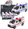 Lodër makine Police Car Ambulance, dritë edhe zë, dyer që hapen, mekanizëm me tërheqje, shumëngjyrëshe