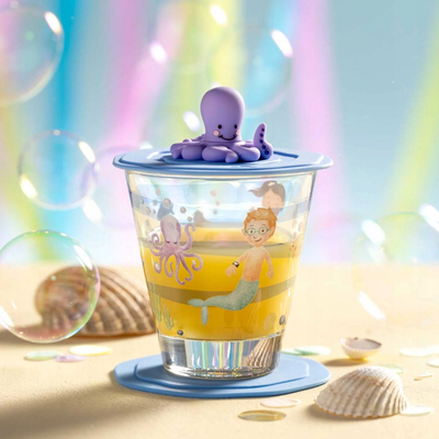 Set enësh për kalamaj Leonardo Adventure, gotë 215 ml, 3 copa, me figura deti