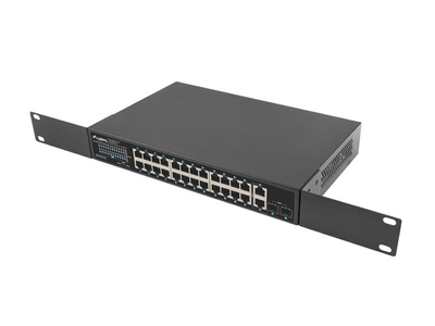 Switch rrjeti Lanberg RSGE-24P-2GE-2S-250, 24x PoE+ 1Gbps, 2x SFP, 250W, i zi