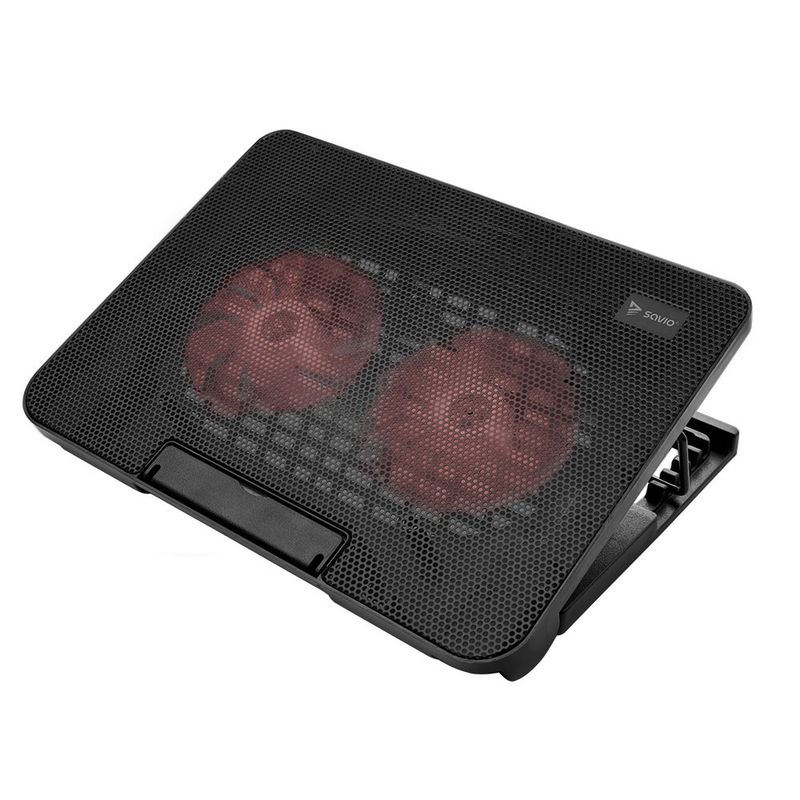Standi ftohës për laptop Savio COS-02, 17.3", 2 ventilatorë, LED i kuq