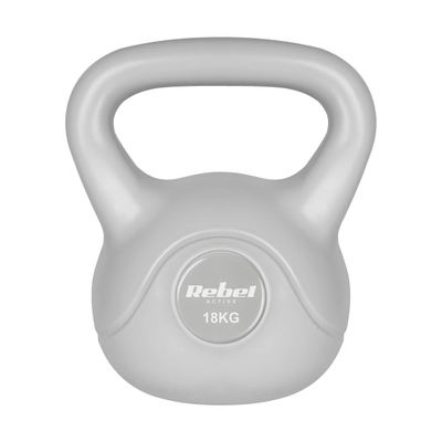 Kettlebell Rebel Active, 18kg, PVC, gri
