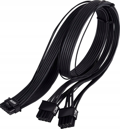 Kabllo energjie SilverStone PP14-EPS, 2x EPS 8-pin, për RTX 40, e zezë