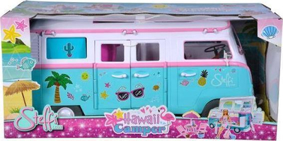 Furgon lodër kampingu Simba Toys Steffi Love Hawaii Camper, me 57 aksesorë, për kalamaj 3+ vjeç, shumëngjyrësh