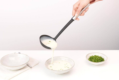 Lugë supë Brabantia Non Stick, najlon rezistent ndaj nxehtësisë, argjend e zezë
