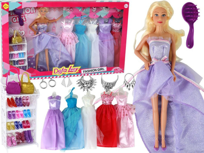 Set kukull Defa Lucy Fashion Girl, me gjëra shoqe, 30cm, lejla