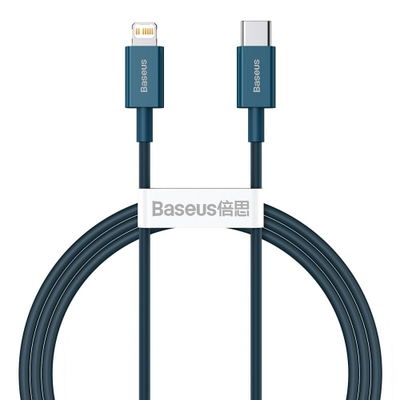 Кабел Baseus USB-C во Lightning BSU2665BLU, 1 m, 20 W, сина