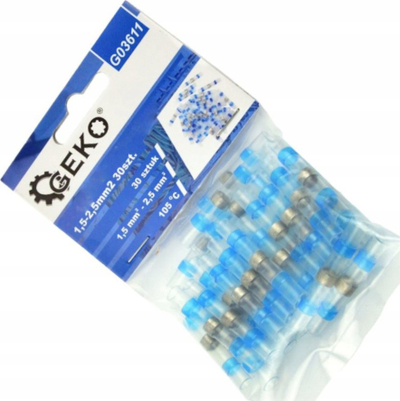Set lidhëse termo tkurrëse GEKO, 1.5-2.5mm², 30 copë, ngjyrë e tejdukshme