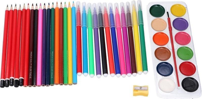 Set vizatimi Topwrite, 43 copë, lapsa, markera edhe boja, shumëngjyrësh