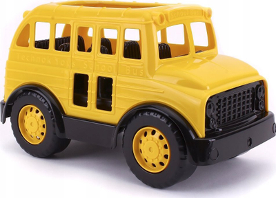 Автобус пластична играчка за деца, кабина со отворање, жолта