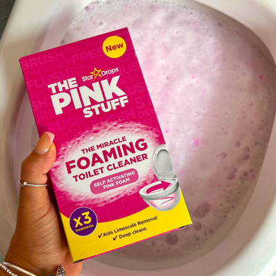 Pastrues WC The Pink Stuff Miracle Foaming Toilet Cleaner, 3x100g, aromë rabarbari, rozë