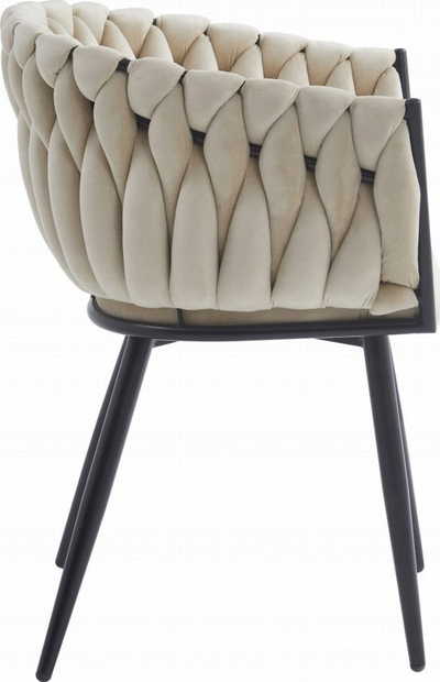 Set karrige dhome dite ORION, kadife, 2 copë, beige, këmbë të zeza