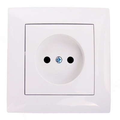 Prizë muri Wesa Single Socket, pa tokzim, e bardhë