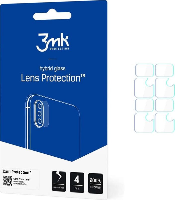 Mbrojtëse xhami për kamera 3MK Glass x4, për Xiaomi Redmi Note 11 5G, transparente 3