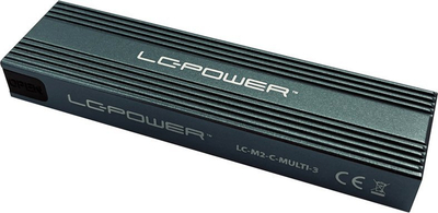 Kuti eksterne për SSD M.2 LC-Power LC-M2-C-MULTI-3, NVMe dhe SATA, antracit