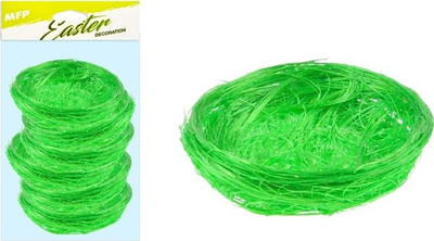 Set foletosh dekorative MFP Sisal Nest, 5 cm, 6 copa, jeshile