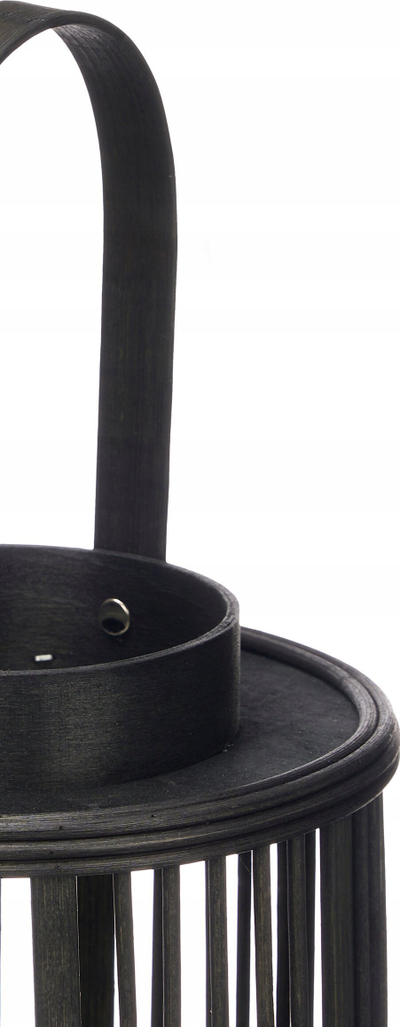 Fener dekorativ Black Bamboo Candle Lantern Large, bambus, i zi
