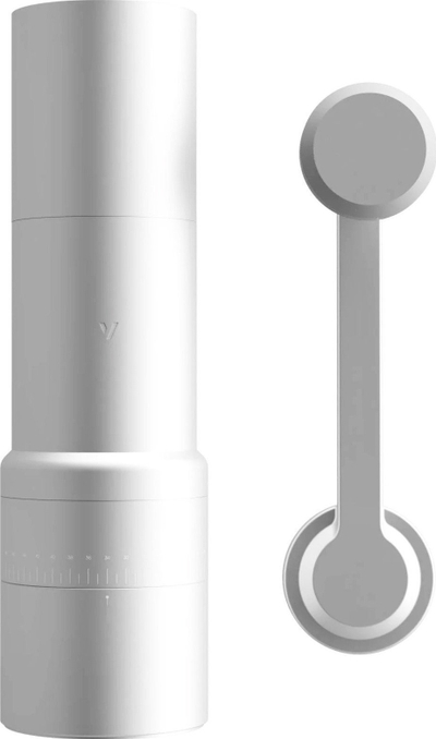 Mulli kafeje Varia EVO Hybrid Grinder Set, USB C, hibrid me dorë dhe me motor, ngjyrë argjendtë