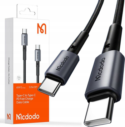 Kabllo karikimi Mcdodo Prism Strong, USB C në USB C, PD 65W, 1.5m, e zezë