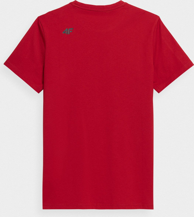 Bluzë T-shirt 4F 4FSS23TTSHM539 për burra, pambuk, e kuqe