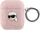 Kuti mbrojtëse Karl Lagerfeld PU Embossed Karl Head për AirPods 1/2, me karabinë, rozë
