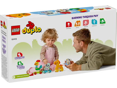 Lodra ndërtuese LEGO Duplo Animal Train 10412, set edukativ, 18 muaj+, shumëngjyrësh