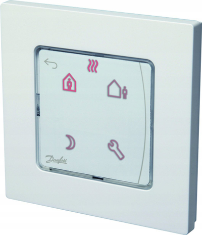 Termostat muri Danfoss IconT Programmable, për ngrohje nën dysheme, programues, i bardhë