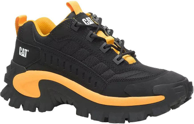 Atlete Caterpillar Intruder, mesh edhe nubuck, me taban të trashë, të zeza CAT yellow