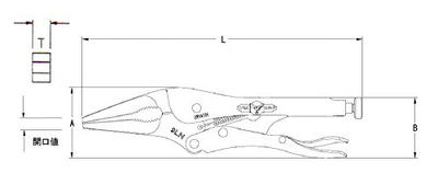 Kapëse bllokuese me hundë të gjatë Irwin Vise-Grip 100mm, çelik, argjend