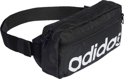 Çantë beli adidas Linear Recycled Bum Bag, poliester i ricikluar, rrip që e rregullon vetë, e zezë