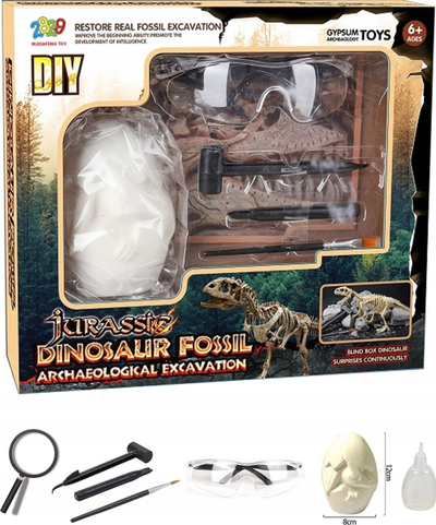 Set lodër arkeologjik Norimpex Fossil Archaeological 2000053, dinosaur fosil, me vegla për gërmim