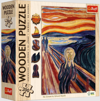 Puzzle druri Trefl “Edvard Munch”, 200 copa, shumëngjyrësh