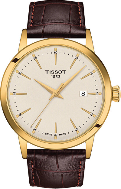 Orë për meshkuj Tissot Classic Dream T129.410.36.261.00, e artë/kafe