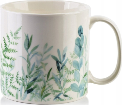 Filxhan EDDY, 500 ml, porcelani, me lule e gjethe jeshile e blu