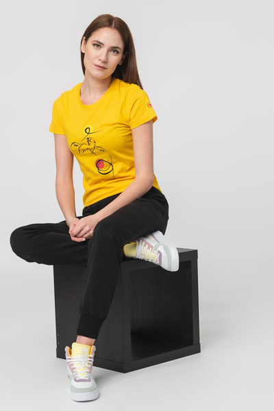 Bluzë T shirt Cal Pegas, casual, madhësia L, e verdhë