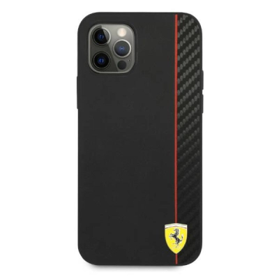 Kapak telefoni Ferrari On Track për iPhone 12 Pro Max, lëkurë, i zi