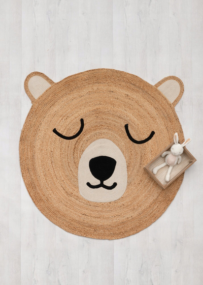 Tapet loje 4LIVING Buddy, jute 120cm, formë arushi, bezhë